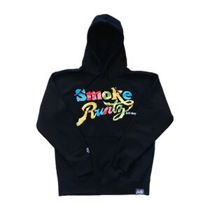 Runtz Hoodie Sweater Men M BlacK Smoke All Day Hip Hop Streetwear Rap Embroidery